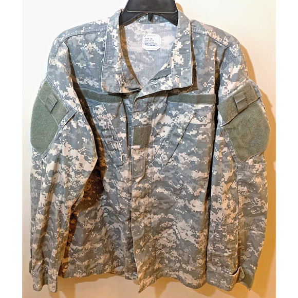 US Army Combat Uniform Coat Shirt ACU Cotton Blend Non FR UCP Medium Long - READ - Picture 8 of 10